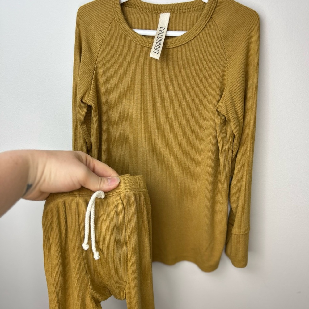 CHILDHOODS Mustard Yellow 2pc Set with Long-Sleeve Top and Full-Length Pants